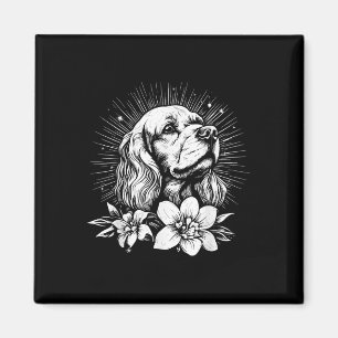 Tattoo Style Lover Er Spaniel Retro Dog _1 Magnet