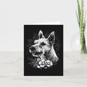 Tattoo Style Lover Fox Terrier Retro Dog _1 Karte