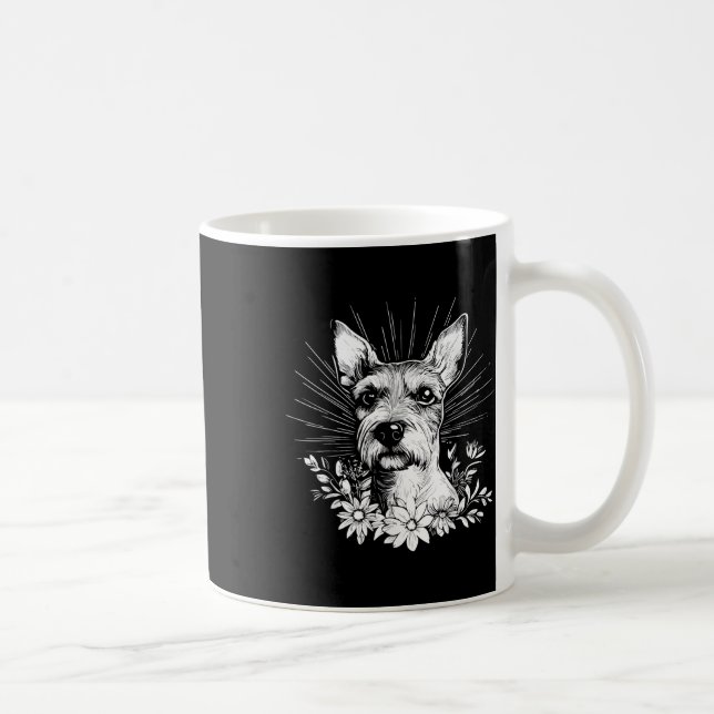 Tattoo Style Lover Fox Terrier Retro Dog Kaffeetasse (Rechts)