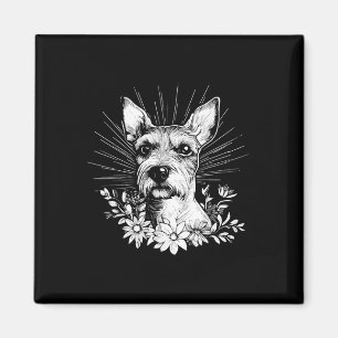 Tattoo Style Lover Fox Terrier Retro Dog Magnet