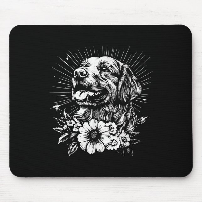 Tattoo Style Lover Golden Retriever Retriever Retr Mousepad (Vorne)