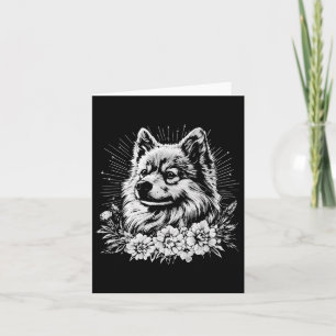 Tattoo Style Lover Keeshond Retro Dog Karte