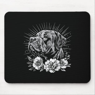 Tattoo Style Lover Mastiff Retro Dog _1 Mousepad