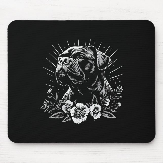 Tattoo Style Lover Mastiff Retro Dog Mousepad (Vorne)