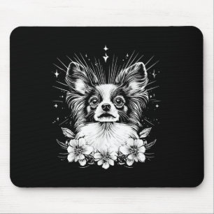 Tattoo Style Lover Papillon Retro Dog _1 Mousepad
