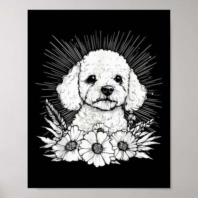 Tattoo Style Lover Poodle Retro Dog _1 Poster (Vorne)
