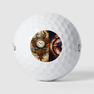 Tattoo-Style-Rose Compass T - Shirt Design Golfball