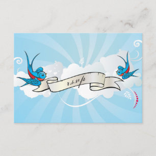 Tattoo Swallows and Scroll Empfang card Begleitkarte