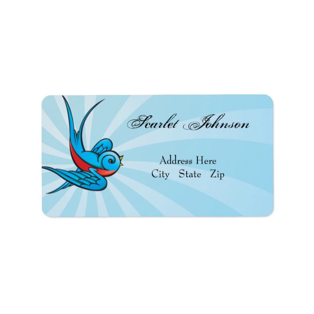 Tattoo Swallows and Scroll Urban Address Labels Adressaufkleber (Vorne)