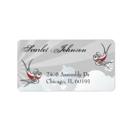 Tattoo Swallows and Scroll Urban Address Labels Adressaufkleber