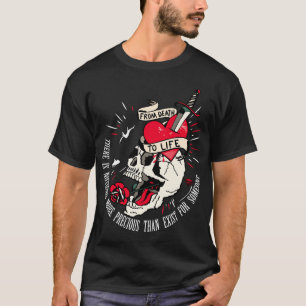 Tattoo Todeskopf from death to life Herz trans T-Shirt