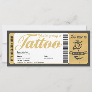 Tattoo Voucher Certificate Ticket Geschenkkarte Einladung