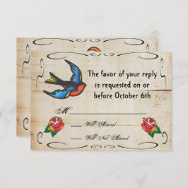 Tattoo Wedding RSVP Card