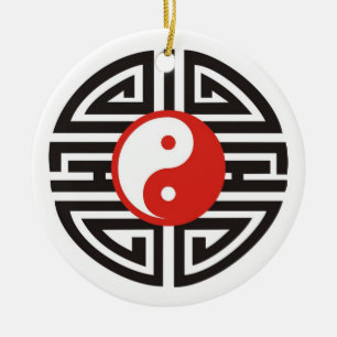 Tattoo Yin & Yang Keramikornament