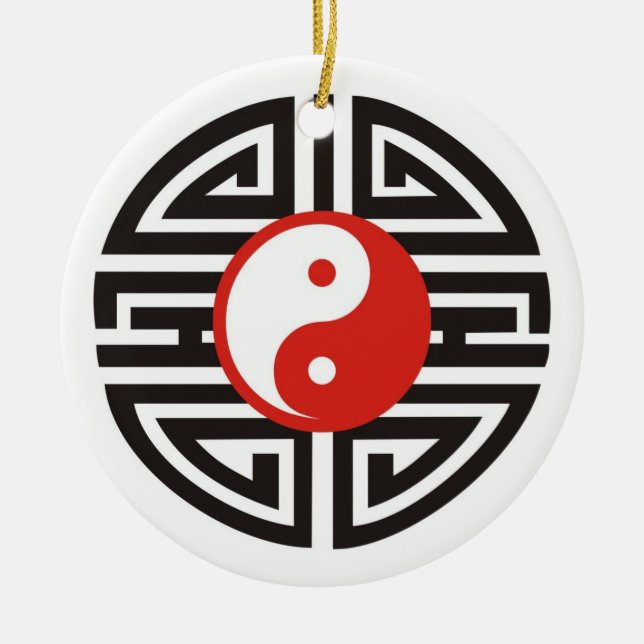 Tattoo Yin & Yang Keramikornament (Vorne)
