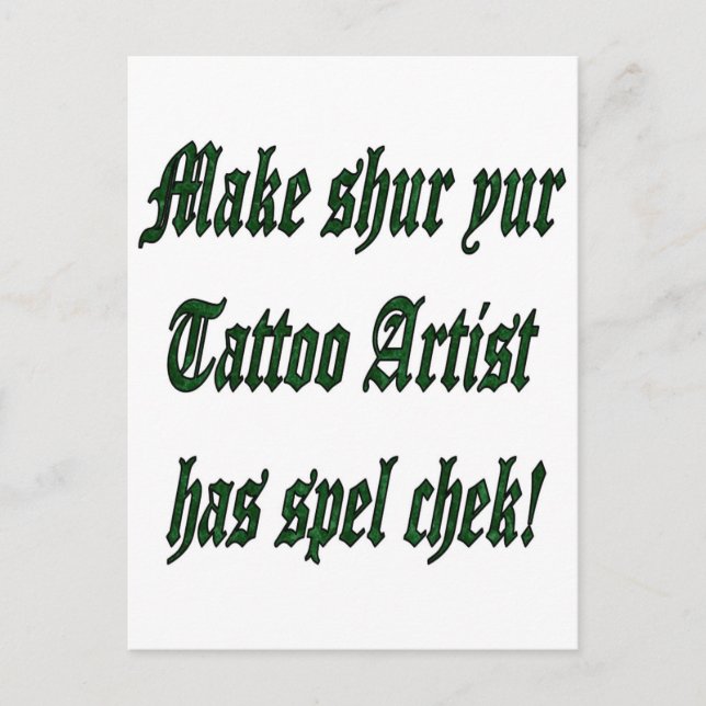 Tattoo Zell Karo Postkarte (Vorderseite)