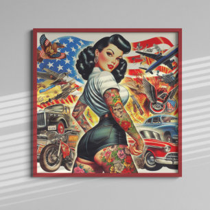 Tattooed American Button-up Poster