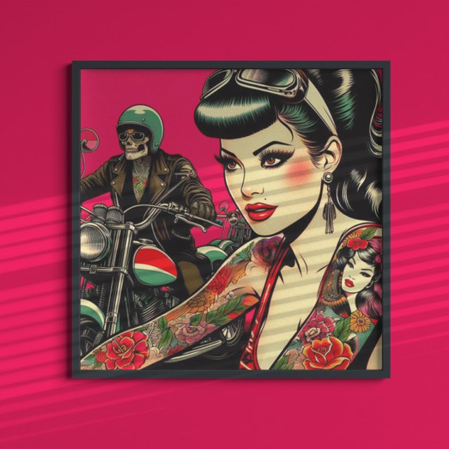 Tattooed Biker Girl Poster (Von Creator hochgeladen)