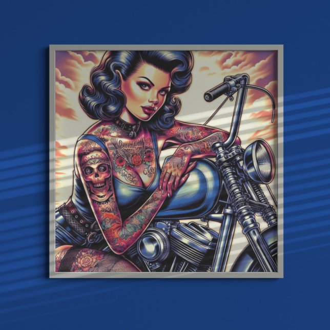 Tattooed Biker Girl Poster (Von Creator hochgeladen)