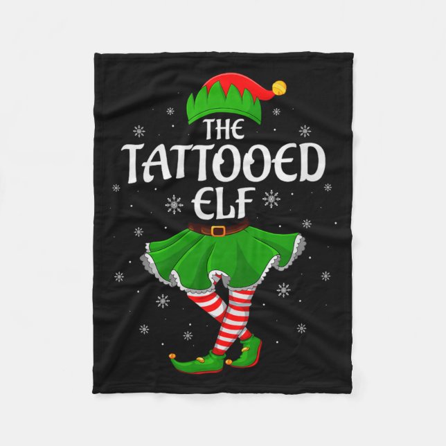 Tattooed Elf Christmas Family Girls Women Elf Squa Fleecedecke (Vorderseite)