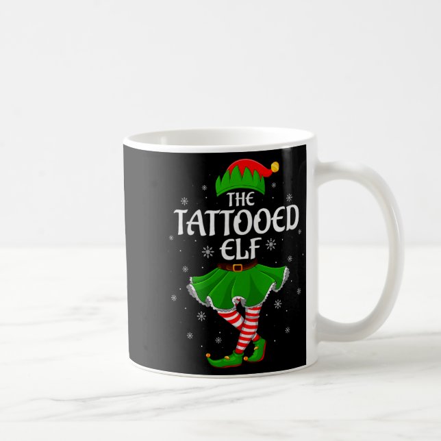 Tattooed Elf Christmas Family Girls Women Elf Squa Kaffeetasse (Rechts)
