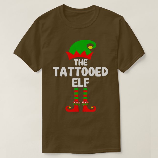 Tattooed Elf Matching Family Group Weihnachtsfeier T-Shirt (Design vorne)