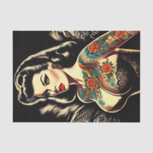 Tattooed Goth Button-up Seidenpapier