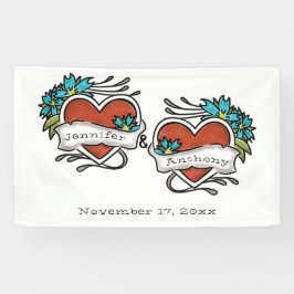 Tattooed Hearts, Tattoo Graphic Wedding Banner