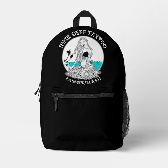 Tattooed Hula Girl Backpack Bedruckter Rucksack (Vorderseite)