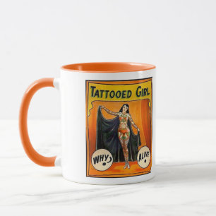 Tattooed Lady - Vintage Circus Poster-Tasse Tasse