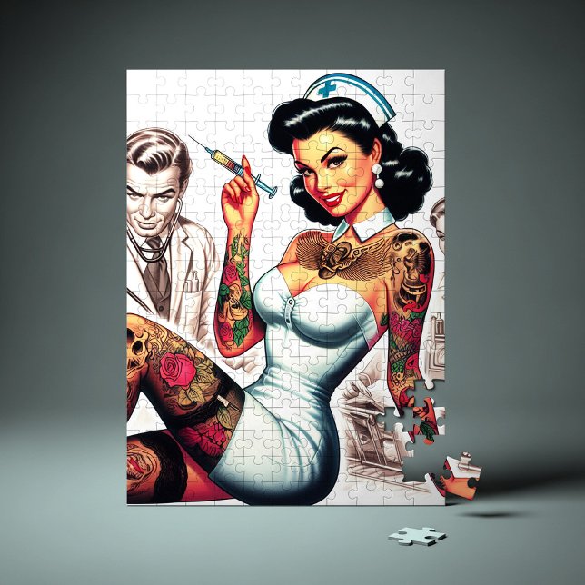 Tattooed Nurse Pin-up Puzzle (Von Creator hochgeladen)