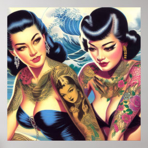 Tattooed Oriental Girls Poster