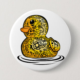 Tattooed Rubber Duck Button