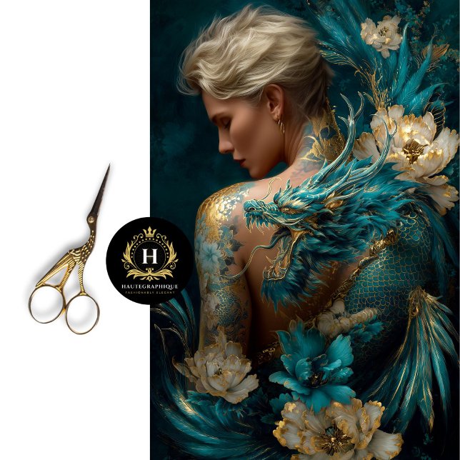 Tattooed Woman Dragon Fantasy Tissue Paper Seidenpapier (Von Creator hochgeladen)