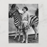 Tattooische Circus Lady und Zebra Postcard