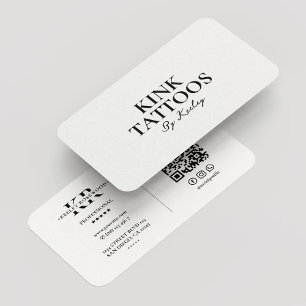 Tattooist Minimal Script Tattoo Artist White Visitenkarte
