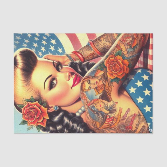 Tattooot-Amerikanerin Seidenpapier (Vorderseite)