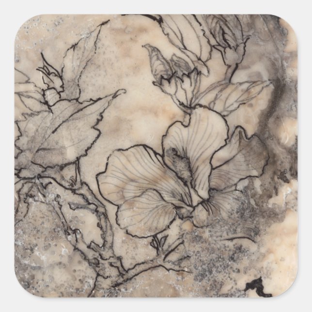 Tattooot floral I Quadratischer Aufkleber (Vorderseite)