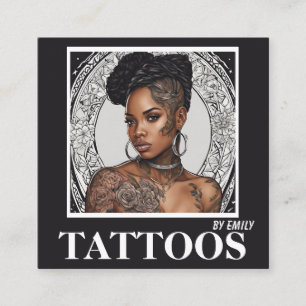 Tattoos Artist Graphic Business Card Quadratische Visitenkarte
