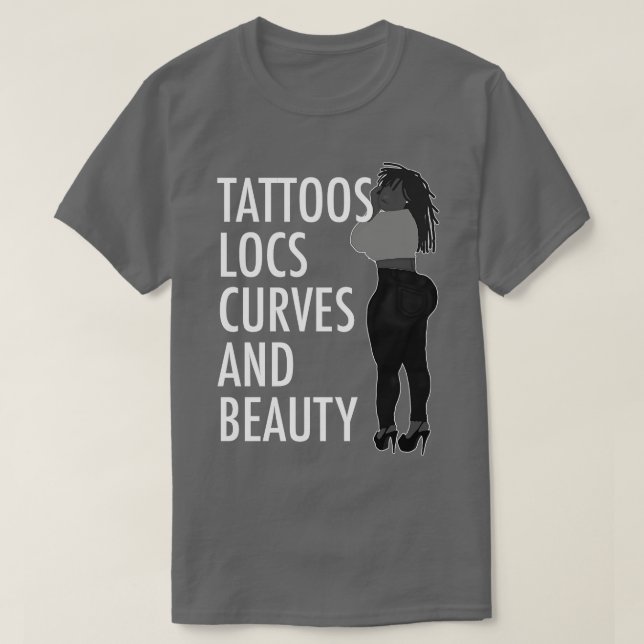 Tattoos Locations Kurven und Schönheit T-Shirt (Design vorne)