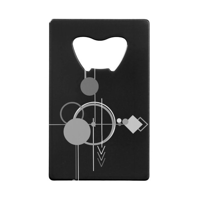 Tattoos Modernes Art Deco | Monochrom-Minimalismus Geldbeutel Flaschenöffner (Vorderseite)