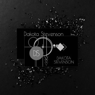 Tattoos Modernes Art Deco   Schwarzes und graues B Telefonnummerkarte