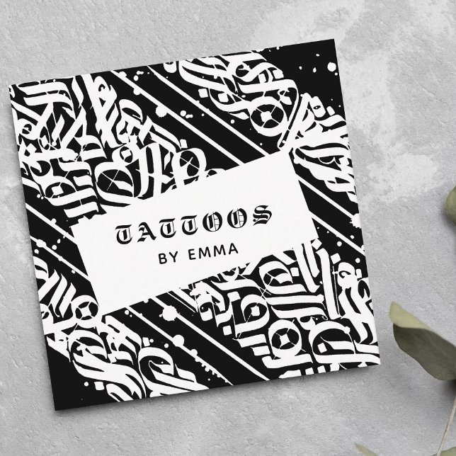 Tattoos nach Ihrem Namen Exotische antike Kalligra Quadratische Visitenkarte (Von Creator hochgeladen)