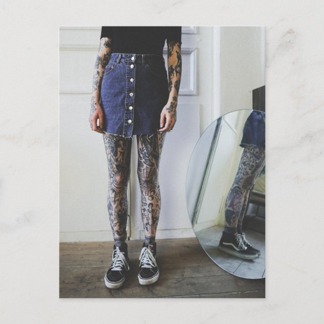 Tattoo's Niedliche Foto Postkarte (Vorderseite)