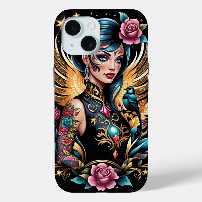 Tattoos und Rose 2 Case-Mate iPhone Hülle (Rückseite)