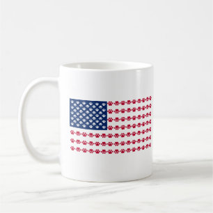 Tatzen-Druck-amerikanische Flagge Kaffeetasse