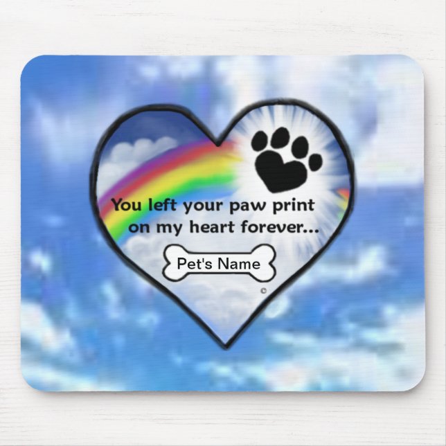 Tatzen-Druck auf meinem Herzen Mousepad (Vorne)