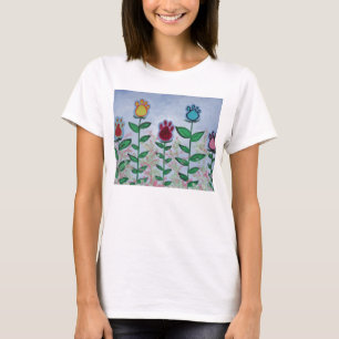 Tatzen-Druck-Blumen T-Shirt