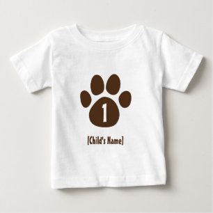 Tatzen-Druck-Geburtstag Baby T-shirt