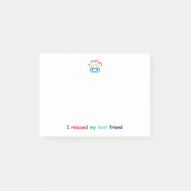 Tatzen-Druck-Post-it-Zettel-Auflage, Rettungs-Hund Post-it Klebezettel (Vorderseite)